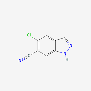 molecular formula C8H4ClN3 B8269552 5-Chloro-1H-indazole-6-carbonitrile 