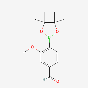 molecular formula C14H19BO4 B8269565 3-Methoxy-4-(tetramethyl-1,3,2-dioxaborolan-2-yl)benzaldehyde 