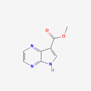 molecular formula C8H7N3O2 B8269623 5H-Pyrrolo[2,3-b]pyrazine-7-carboxylic acid methyl ester 