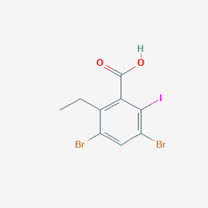 molecular formula C9H7Br2IO2 B8269661 3,5-Dibromo-2-ethyl-6-iodobenzoic acid 