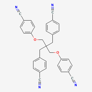 molecular formula C33H24N4O2 B8269699 4,4'-[{2,2-Bis[(4-cyanophenyl)methyl]propane-1,3-diyl}bis(oxy)]dibenzonitrile CAS No. 38272-92-3