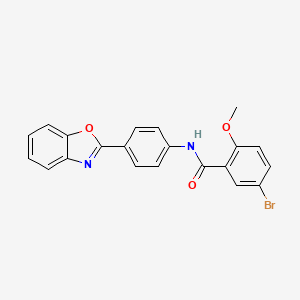 molecular formula C21H15BrN2O3 B8269810 N-[4-(1,3-benzoxazol-2-yl)phenyl]-5-bromo-2-methoxybenzamide CAS No. 6030-72-4