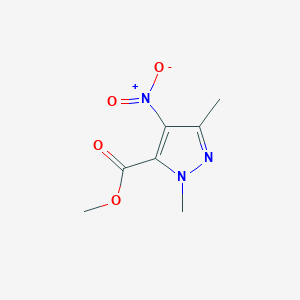 molecular formula C7H9N3O4 B8270220 methyl 1,3-dimethyl-4-nitro-1H-pyrazole-5-carboxylate CAS No. 78208-69-2