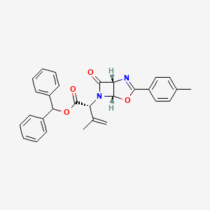 molecular formula C29H26N2O4 B8270241 benzhydryl (2R)-3-methyl-2-[(1R,5S)-3-(4-methylphenyl)-7-oxo-4-oxa-2,6-diazabicyclo[3.2.0]hept-2-en-6-yl]but-3-enoate CAS No. 67978-05-6