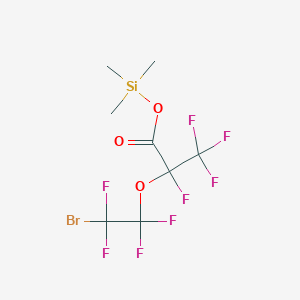 molecular formula C8H9BrF8O3Si B8270395 Trimethylsilyl 2-(2-bromotetrafluoroethoxy) tetrafluoropropionate CAS No. 1309602-76-3