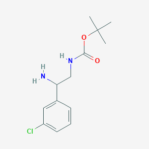 molecular formula C13H19ClN2O2 B8271240 Tert-butyl (2-amino-2-(3-chlorophenyl)ethyl)carbamate CAS No. 1047630-73-8