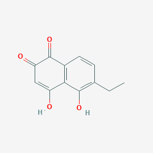 molecular formula C12H10O4 B082717 1,4-Naphthoquinone, 6-ethyl-2,5-dihydroxy- CAS No. 13378-87-5