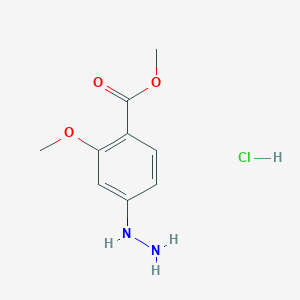 molecular formula C9H13ClN2O3 B8271831 Methyl 4-hydrazinyl-2-methoxybenzoate hydrochloride 
