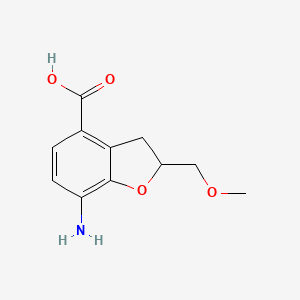 molecular formula C11H13NO4 B8271997 7-Amino-2-(methoxymethyl)-2,3-dihydrobenzofuran-4-carboxylic acid 
