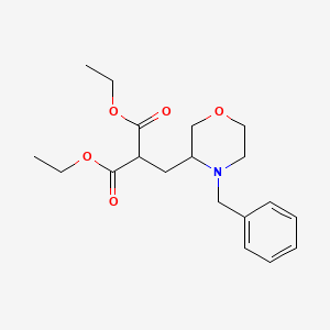 molecular formula C19H27NO5 B8272589 Diethyl 2-((4-benzylmorpholin-3-yl)methyl)malonate 