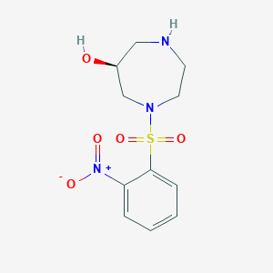 molecular formula C11H15N3O5S B8272641 (S)-1-(2-nitrophenylsulfonyl)-1,4-diazepan-6-ol 