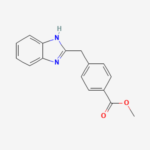 molecular formula C16H14N2O2 B8272705 methyl 4-((1H-benzo[d]imidazol-2-yl)methyl)benzoate 