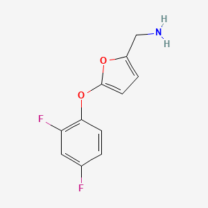 molecular formula C11H9F2NO2 B8273207 C-(5-(2,4-Difluoro-phenoxy)-furan-2-yl)-methylamine 