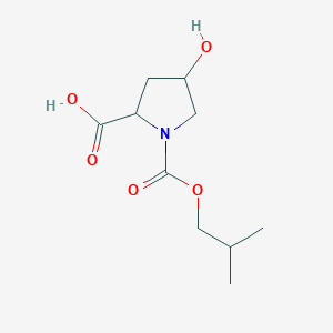 molecular formula C10H17NO5 B8273253 4-hydroxy-1-(2-methylpropoxycarbonyl)pyrrolidine-2-carboxylic acid 