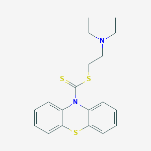 molecular formula C19H22N2S3 B082733 Phenothiazine-10-carbodithioic acid, 2-(diethylamino)ethyl ester CAS No. 13764-35-7