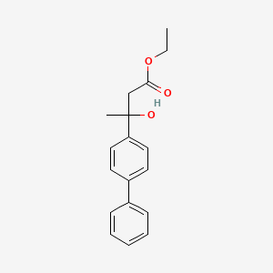 molecular formula C18H20O3 B8273569 Ethyl 3-hydroxy-3-([1,1'-biphenyl]-4yl)butanoate 