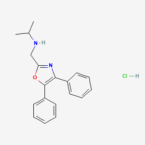 molecular formula C19H21ClN2O B8273847 Oxazole, 4,5-diphenyl-2-((isopropylamino)methyl)-, monohydrochloride CAS No. 33161-72-7