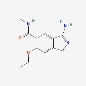 molecular formula C12H15N3O2 B8273855 N-Methyl-3-amino-6-ethoxy-1H-isoindole-5-carboxamide 