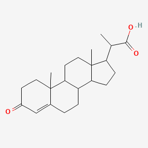 molecular formula C22H32O3 B8273881 2-(10,13-Dimethyl-3-oxo-1,2,6,7,8,9,11,12,14,15,16,17-dodecahydrocyclopenta[a]phenanthren-17-yl)propanoic acid 