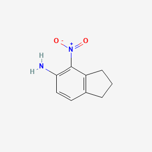 molecular formula C9H10N2O2 B8273918 4-Nitro-5-indanamine 