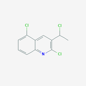 molecular formula C11H8Cl3N B8274187 2,5-Dichloro-3-(1-chloroethyl)quinoline 