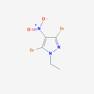 molecular formula C5H5Br2N3O2 B8274389 3,5-dibromo-1-ethyl-4-nitro-1H-pyrazole 