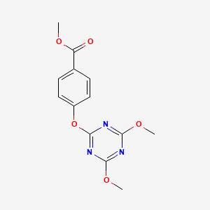 molecular formula C13H13N3O5 B8274392 Methyl 4-[(4,6-dimethoxy-1,3,5-triazin-2-yl)oxy]benzoate 
