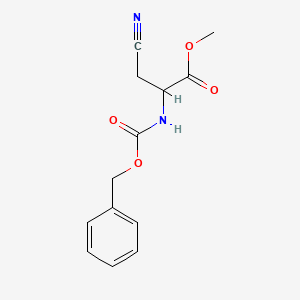 molecular formula C13H14N2O4 B8274759 N-benzyl oxycarbonyl p-cyanoalanine methyl ester 