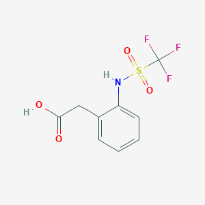 molecular formula C9H8F3NO4S B8274840 o-(Trifluoromethanesulfonamido)phenylacetic acid 