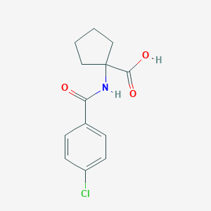 molecular formula C13H14ClNO3 B082749 1-(4-Chloro-benzoylamino)-cyclopentanecarboxylic acid CAS No. 15026-82-1