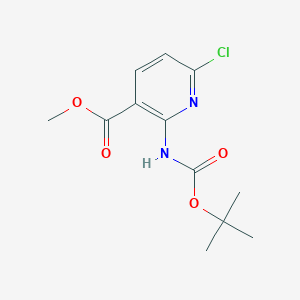 molecular formula C12H15ClN2O4 B8274960 Methyl 2-[(tert-butoxycarbonyl)amino]-6-chloropyridine-3-carboxylate 