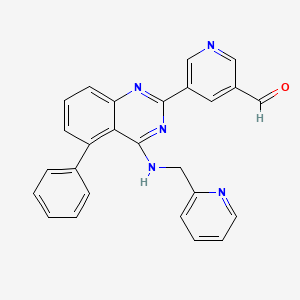 5-(5-Phenyl-4-(pyridin-2-ylmethylamino)quinazolin-2-yl)nicotinaldehyde