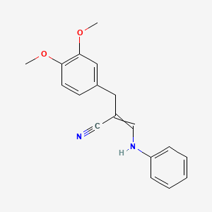 molecular formula C18H18N2O2 B8275174 3-Anilino-2-veratrylacrylonitrile CAS No. 30077-75-9