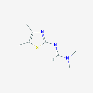molecular formula C8H13N3S B8275376 N'-(4,5-Dimethyl-2-thiazolyl)-N,N-dimethyl-methanimidamide 