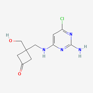 3-(((2-Amino-6-chloro-4-pyrimidinyl)amino)methyl)-3-(hydroxymethyl)cyclobutanone