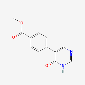 molecular formula C12H10N2O3 B8276120 Methyl 4-(6-oxo-1,6-dihydropyrimidin-5-yl)benzoate 