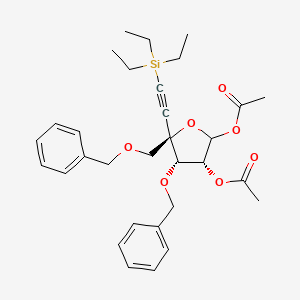 (3R,4S,5R)-2-(Acetyloxy)-4-(benzyloxy)-5-[(benzyloxy)methyl]-5-[2-(triethylsilyl)ethynyl]oxolan-3-YL acetate