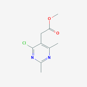 molecular formula C9H11ClN2O2 B8276453 methyl (4-chloro-2,6-dimethyl-5-pyrimidinyl)acetate 