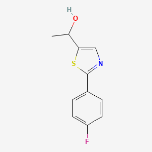 molecular formula C11H10FNOS B8276499 1-(2-(4-Fluorophenyl)thiazol-5-yl)ethanol 