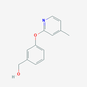 molecular formula C13H13NO2 B8276770 [3-(4-Methyl-pyridin-2-yloxy)-phenyl]-methanol 
