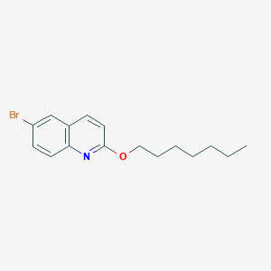 molecular formula C16H20BrNO B8276775 6-Bromo-2-(heptyloxy)quinoline 