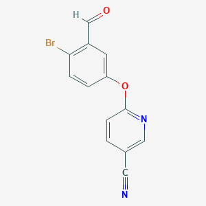 molecular formula C13H7BrN2O2 B8276777 6-(4-Bromo-3-formyl-phenoxy)-nicotinonitrile 