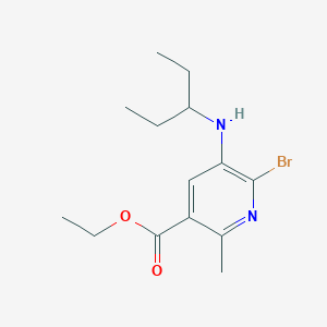 molecular formula C14H21BrN2O2 B8276820 Ethyl 6-bromo-2-methyl-5-(pentan-3-ylamino)nicotinate CAS No. 1149388-65-7