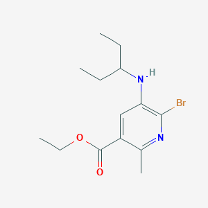 Ethyl 6-bromo-2-methyl-5-(pentan-3-ylamino)nicotinate