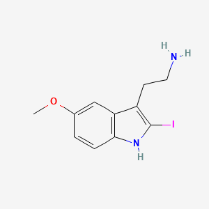 molecular formula C11H13IN2O B8276838 2-Iodo-5-methoxytryptamine 