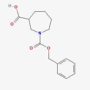 molecular formula C15H19NO4 B8276858 1-[(Benzyloxy)carbonyl]azepane-3-carboxylic acid 
