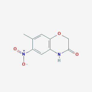 molecular formula C9H8N2O4 B8276915 7-methyl-6-nitro-4H-benzo[1,4]oxazin-3-one 