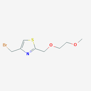 molecular formula C8H12BrNO2S B8276935 4-(Bromomethyl)-2-((2-methoxyethoxy)methyl)thiazole 