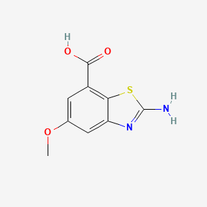 molecular formula C9H8N2O3S B8276944 2-Amino-5-methoxy-1,3-benzothiazole-7-carboxylic acid 
