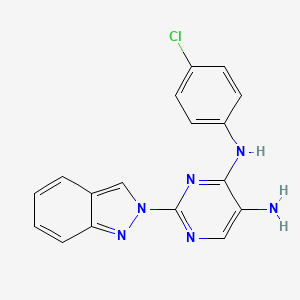 molecular formula C17H13ClN6 B8276987 N-(4-chloro-phenyl)-2-indazol-2-yl-pyrimidine-4,5-diamine 